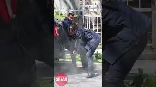 Mariska Hargitay And Ice T Filming A Shoot Out Scene At The 