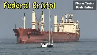 200m Federal Bristol Bulk Carrier Cargo Ship In Great Lakes