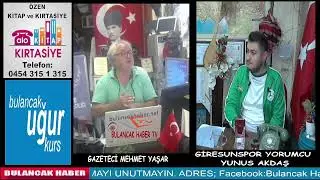 GİRESUNSPOR YORUMCUSU YUNUS AKDAŞ 19 EYLÜL 2022 PAZARTESİ SAAT:18.00 CANLI YAYIN