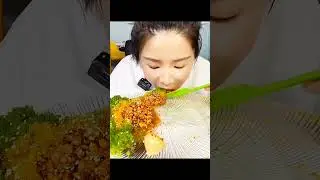 ASMR MUKBANG TOBIKO EGG , PEANUT SAUCE GARLIC