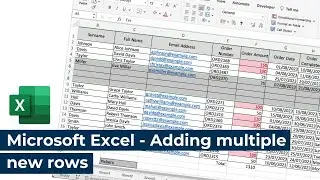 Microsoft Excel - Adding multiple rows