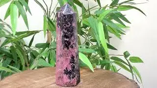 Self Standing Polished Rhodonite Crystal Wand Obelisk Tower 2 Lb