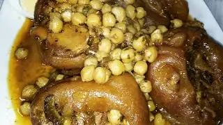 RECETA FÁCIL GARBANZOS CON MANITAS DE TERNERA AL ESTILO MARROQUÍ/HOW TO MAKE VEAL FEET WITH CHICKPEA