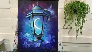How To Paint:  “MOON LANTERN” 🧚‍♂️🌙 acrylic Painting Tutorial