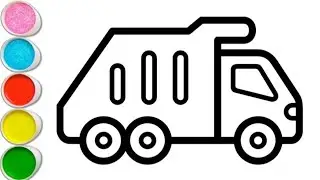 Cute Truck Drawing Painting Colouring for kids, Toddlers || Easy step by step Colourful Drawing...