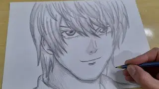 FACIL DE DESENHAR COMO DESENHAR o LIGHT de DEATH NOTE passo a passo