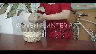 Woven Natural Seagrass Wicker Plant Pot Holder Cover | Indoor Outdoor Decoration