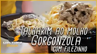 Talharim ao molho gorgonzola com filezinho - RECEITA Super fácil e rápida