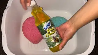Asmr New Pine | Valor Pine Cleaner on Two New Bath Sponges 🌲💕💧🫧