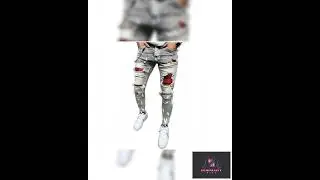 3 kinds of style Ripped Jeans Men Skinny Slim Fit