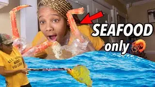 I ONLY ATE SEAFOOD FOR 24 HOURS CHALLENGE!