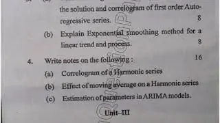 MSc Statistics 2nd Sem Applied Statistics Question Paper