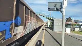Hexafret en gare de Gerzat bb 26000 + couvert transwaggon + couvert pilote + klaxon