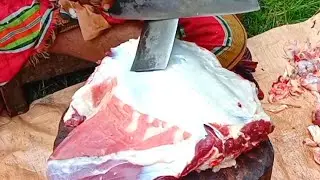 Goat Meat Processing Skills By Expert Butcher On The Open Place || Got Cutting.