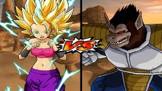 CAULIFLA (SUPER SAIYAN 2) VS GREAT APE VEGETA (DBS Broly Armor)  Dragon Ball Z: Budokai Tenkaichi 3