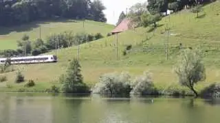 Zugverkehr am Rotsee [HD]