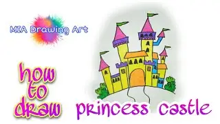 how to draw princess castle easy |princess castle drawing tutorial step by step