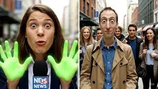 Alien Copies Dog Noises in Street Interview