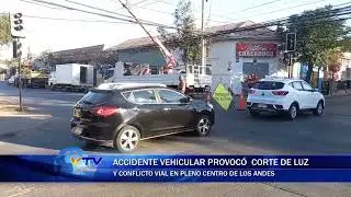 Accidente vehicular provoc&oacute;  corte de luz y conflicto vial en pleno centro de Los Andes