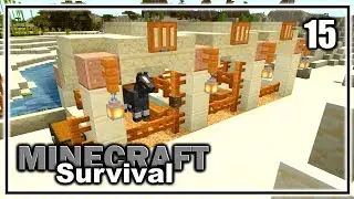 Building Sandstone Stables in Minecraft! | Minecraft Bedrock 1.14 Survival Let's Play | Ep 15
