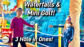 WATERFALLS💦 Trains🚂 & Mini Golf!⛳️ Guess who TIED in this round? #minigolf