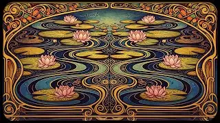 Art Nouveau Lily Pond 🌸✨ | Ornamental Belle Époque Design | Framed TV Gallery