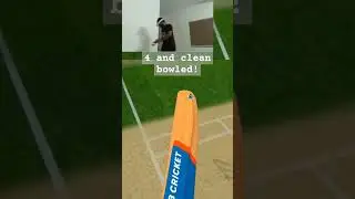 Hitting a four and clean bowled! #cricket #gaming #gameplay #ibcricket #metaquest3 #metaquest2  #vr