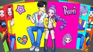 [🐾Paper diy🐾] HUNTRIX RUMI and SAJA BOYS in a Complicated Relationship | KPOP DEMON HUNTERS Stickers