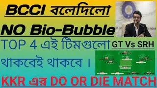 BCCI বলেদিলো NO Bio-Bubble।।KKR এর DO OR DIE MATCH।।দেখেনিন TOP 4 এর টিমগুলো।।