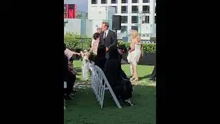 Nicolas Cage attending Weston Cage (Son) Wedding