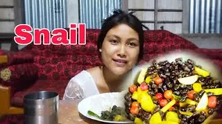 MAKING TRADITIONAL FAVOURITE CURRY OF BODO PEOPLE SNAIL RECIPE, WHITE RICE MUKBANG || SONALI NRZY