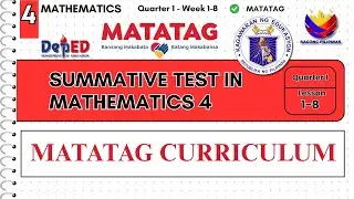 MATHEMATICS 4 QUARTER 1 SUMMATIVE TEST WITH ANSWER KEY #matatagcurriculum #depedmatatag #matatag