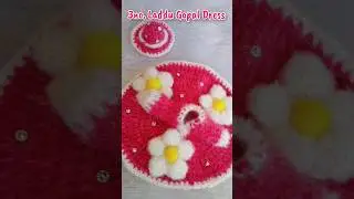 3no. laddu gopal crochet flower dress 🌼💓 #crochetflower✨👒 #crochetdesign #knitting #laddugopal 🌈🎀