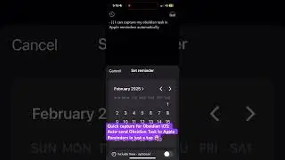 New app: Quick capture for Obsidian iOS integrates with Apple Reminders app #obsidianmd