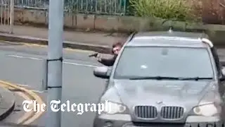 Drive-by shooter caught on primary school CCTV