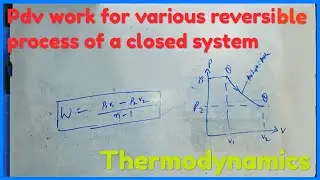 Pdv work for various reversible processes of a closed system-Thermodynamics