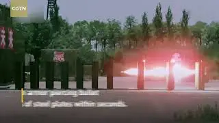 #China's 🇨🇳 105mm #APFSDS penetrating steel plate in slow motion