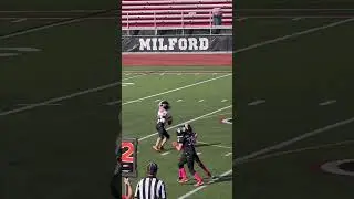 Quarterback Stiff Arms  for First Down #anklebreakers #stiffarm #youthfootball