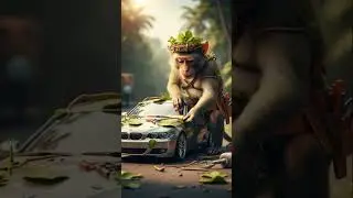 🐒🚗 Monkey builds BMW! 🔧🌿 #MonkeyBuildBMW #CreativeWildlife #NatureEngineer