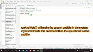 Python pyttsx3 init(), say(), runAndWait()