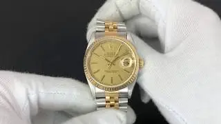 Rolex 16233 Datejust, Champagne Jubilee Dial, Two-Tone, 1993