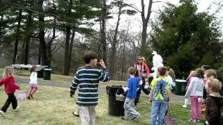 Easter Egg Hunt at Endicott College--ran for the bunny!!