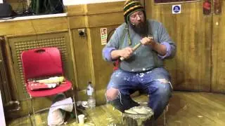 Barn the Spoon makes a wooden spoon at Monki Gras 2013