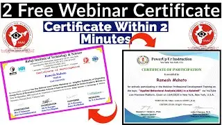 2 Free Webinar Certificate | Free Certificate | Government Universities Webinar Certificate