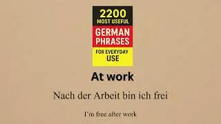Everyday German phrases - At work