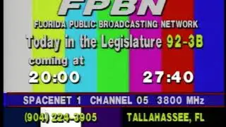 PBS Satellite Service Schedule Info. / FPBN Slate / Today In The Legislature Funding (03/26/1992)