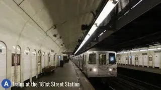 NYC Subway: IND (A) Trains w/ Others at the 181st Street Station