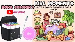 PINTANDO LIVRO GIRL MOMENTS COM MARCADORES CHE RUI - 80 CORES - P&aacute;gina 22!