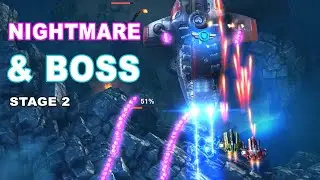 Sky Force Reloaded Nightmare & Boss Stage 2 Gameplay
