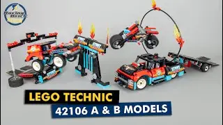 LEGO Technic 42106 A vs B model - let's see all the pullback stunts!
